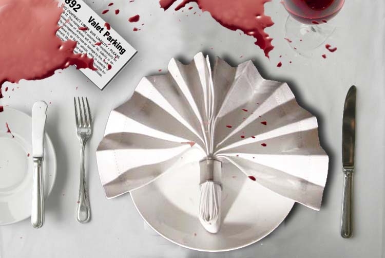 place setting with wine